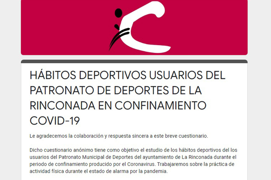 El Patronato evalúa los hábitos deportivos de sus usuarios durante el confinamiento