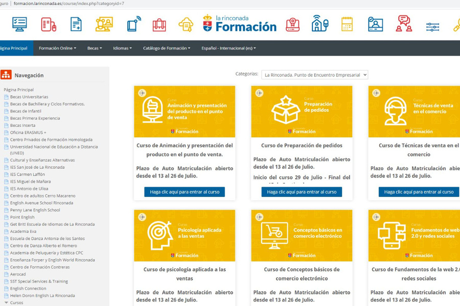 La oferta formativa de La Rinconada se suma a la modalidad online