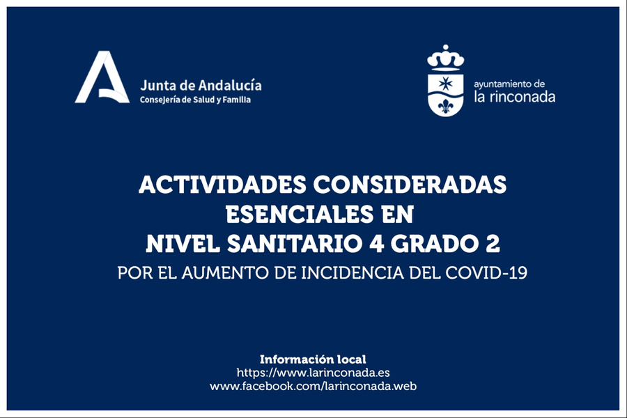 Actividades consideradas esenciales que pueden abrir en el municipio a partir del miércoles, 3 de febrero, hasta la terminación de la situación de Nivel Sanitario 4 Grado 2