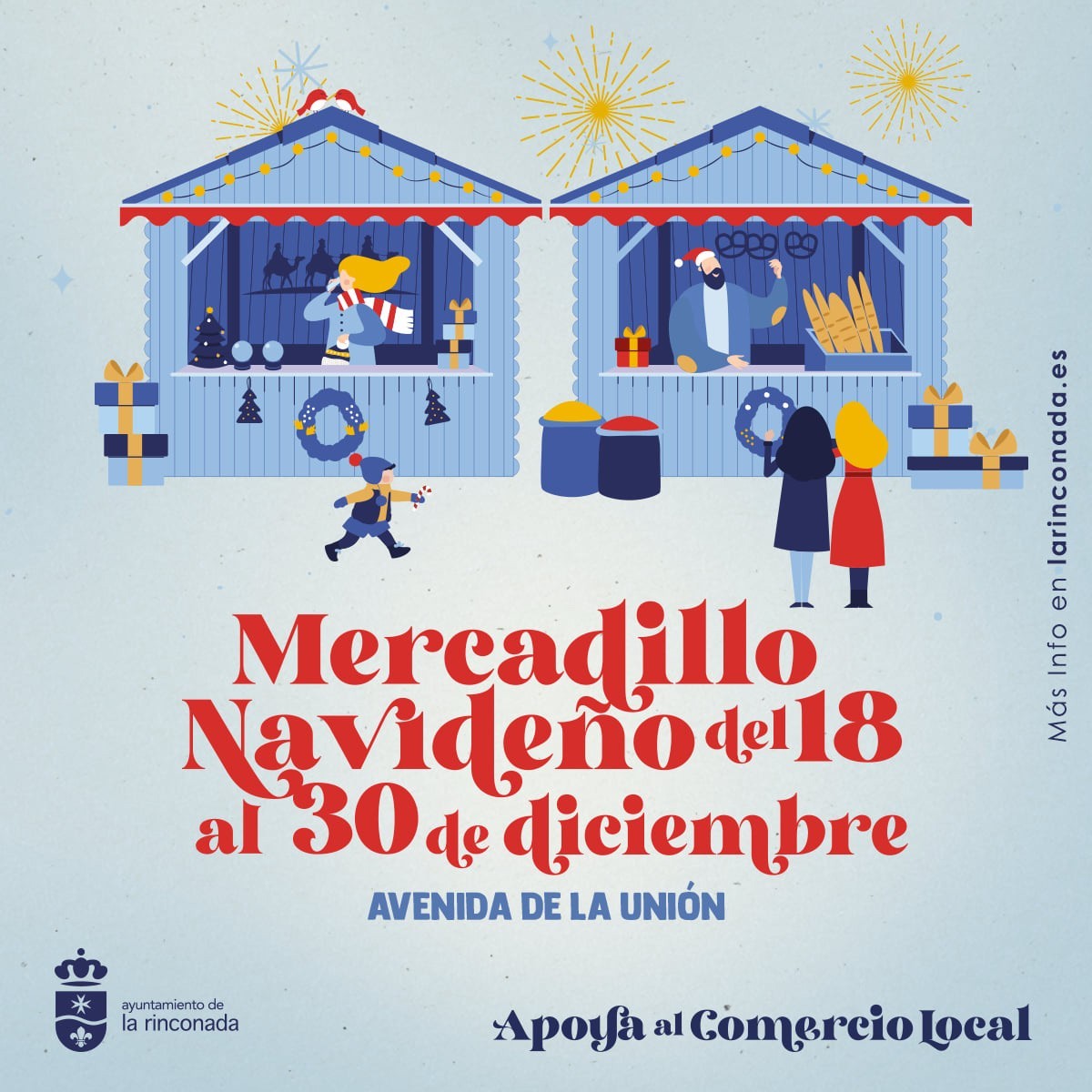 Cartel promocional del Mercadillo de Navidad de La Rinconada