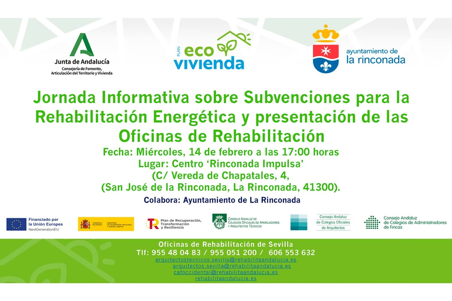 Jornada informativa sobre subvenciones para la rehabilitación energética de edificios y viviendas