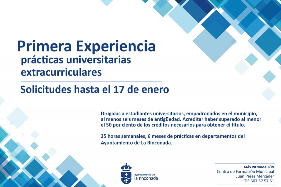 El área de Formación y Empleo abre plazo para solicitar Becas Primera Experiencia