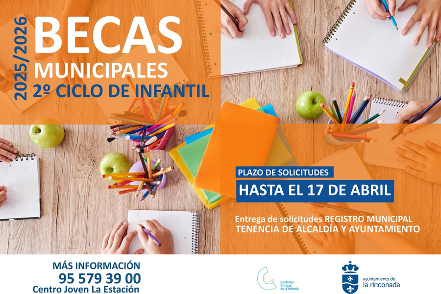 Abierto el plazo de solicitud de becas municipales de Infantil