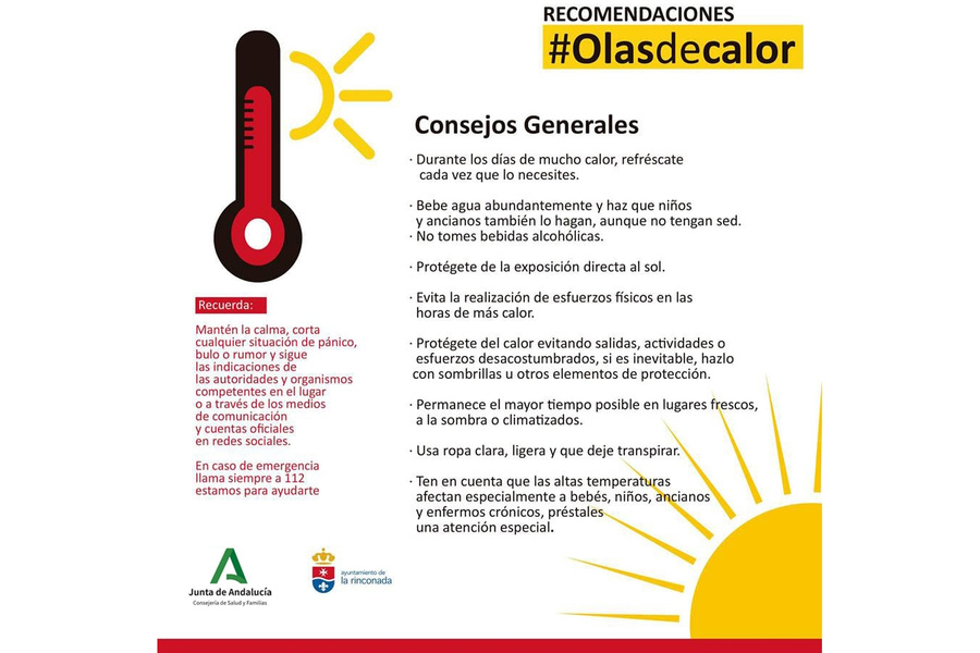 Precaución ante la ola de calor extremo que asola la provincia