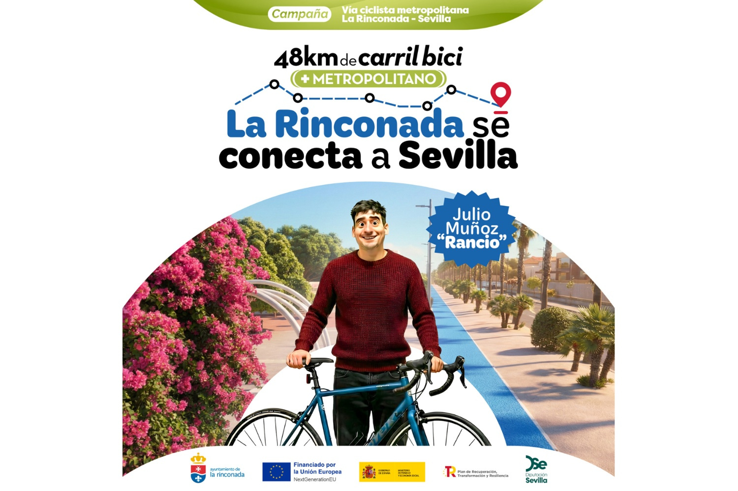 48 km de Carril Bici + Metropolitano: La Rinconada se conecta a Sevilla